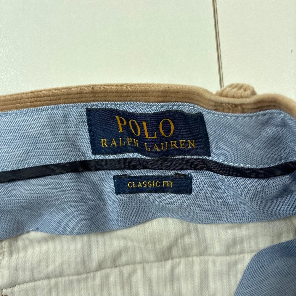 Polo Ralph Lauren Corduroy Pants 32x32 Tan Classic Fit Stretch (Tag 32x32)